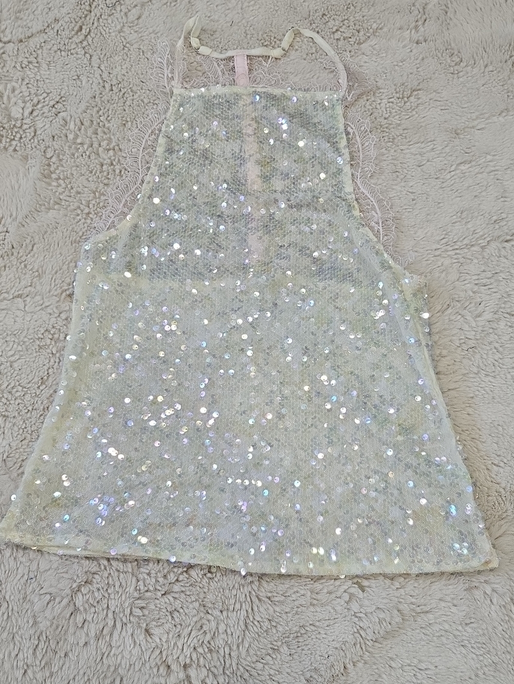 Iridescent Sequin Halter Tank Top